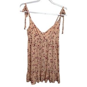 Ivy And Main Strap Floral Sleeveless Tank Zip Back Peachy Orange Pink Sz Small